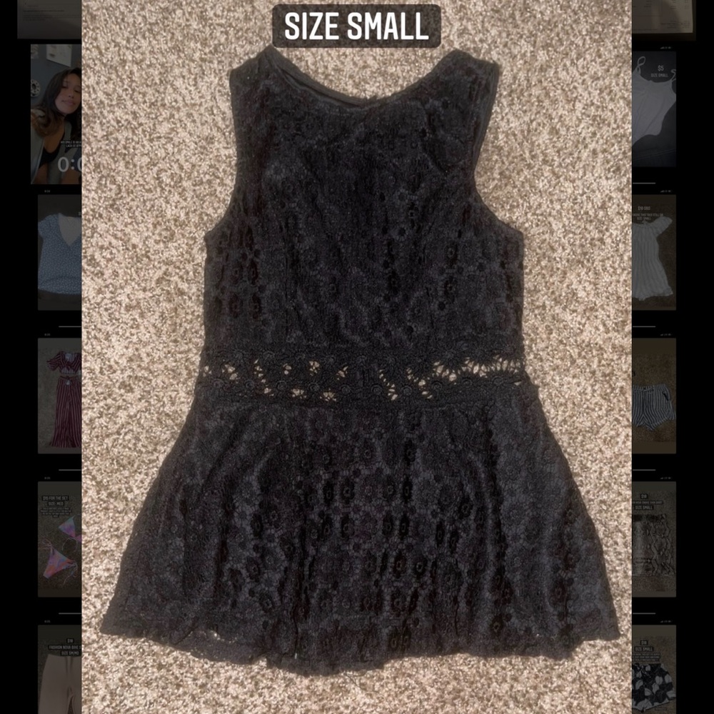 Black Floral Lace Top